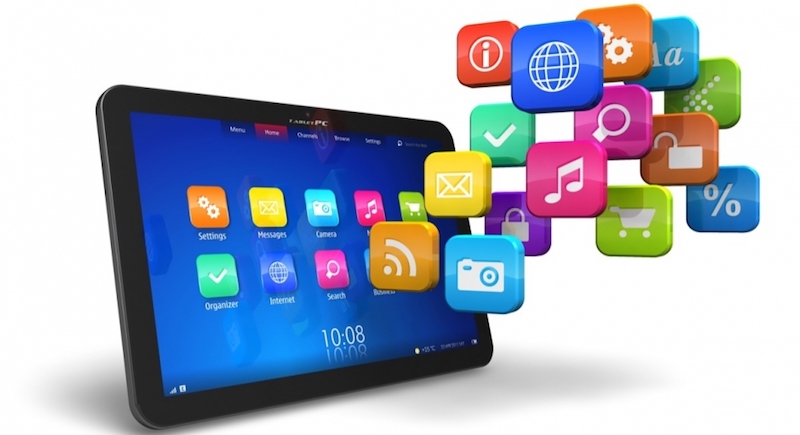 Motiv: tablet med apps